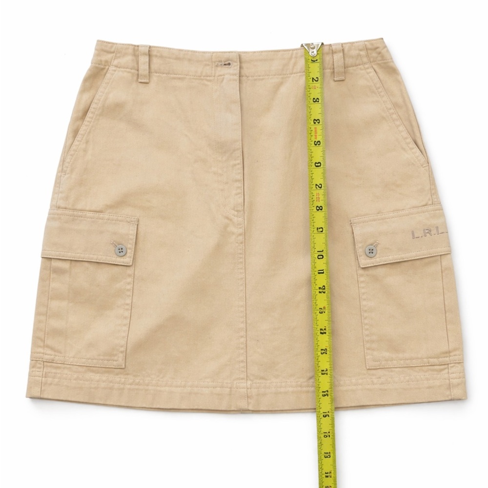 Lauren Ralph Lauren Cargo Skirt Khaki Tan Cotton Utility Mini Size 6 - Picture 5 of 6
